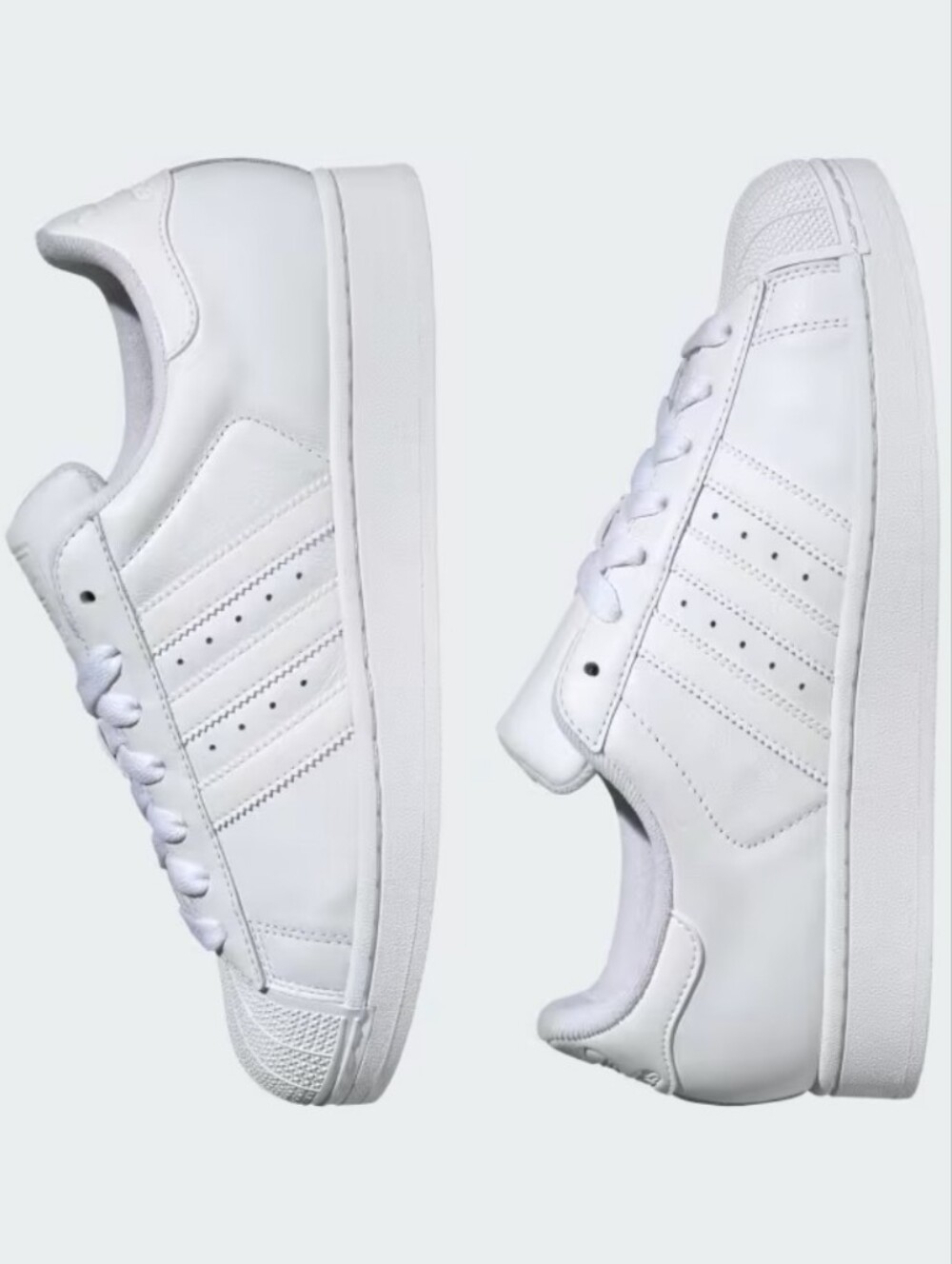 Men's adidas White Leather Superstar II Low-Top Sneakers